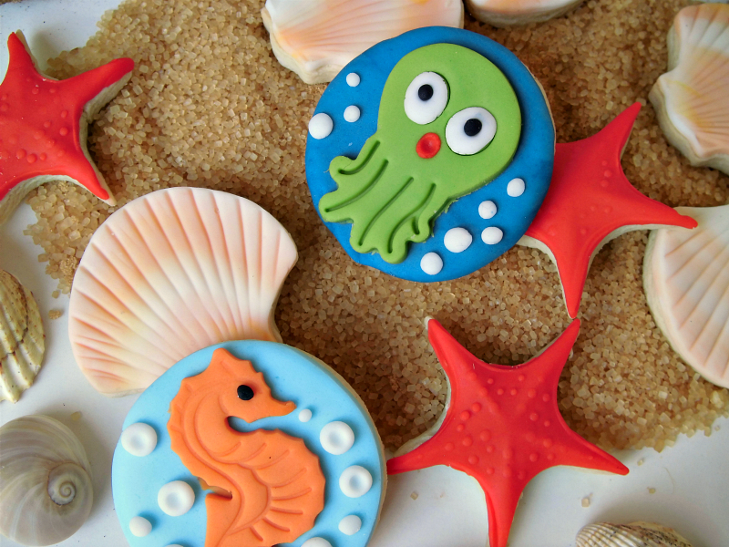 biscotti decorati abitanti del mare